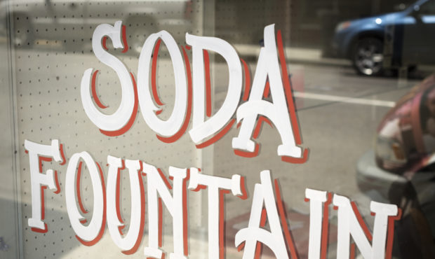Soda Fountain letters hand painted on a window in the style of the 1950's...