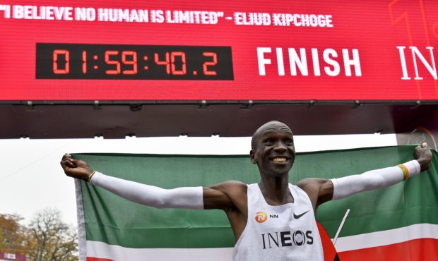 Kenya's Eliud Kipchoge during his attempt to bust the mythical two-hour barrier for the marathon....