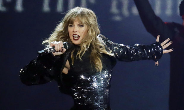 FILE - This May 8, 2018 file photo shows Taylor Swift performing during her "Reputation Stadium Tou...