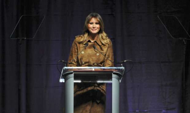 First lady Melania Trump speaks at the B'More Youth Summit, Tuesday, Nov. 26, 2019, at UMBC in Balt...