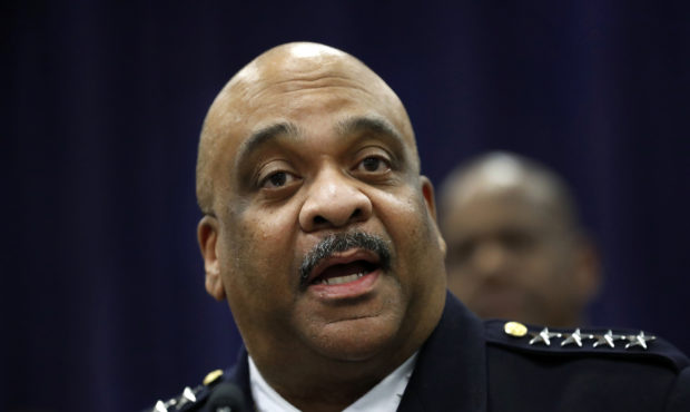 FILE - In this Oct. 28, 2019 file photo, Chicago Police Supt. Eddie Johnson speaks in Chicago. Chic...