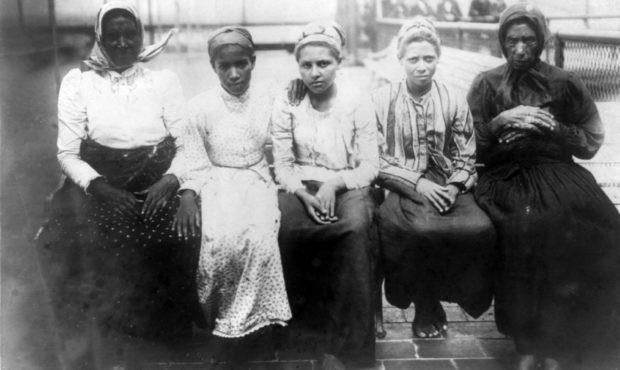Recently arrived people at Ellis
Island, New York in 1907.
Credit: Library of Congress...