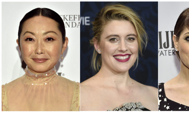 This combination photo shows, from left, Lulu Wang, director of "The Farewell,"  Greta Gerwig, dire...