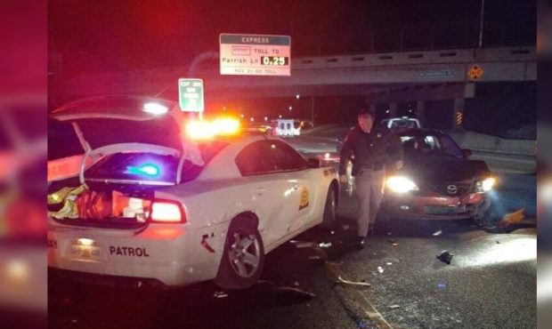 A Utah Highway Patrol vehicle was hit on I-15 in Davis County Friday morning. The trooper was uninj...