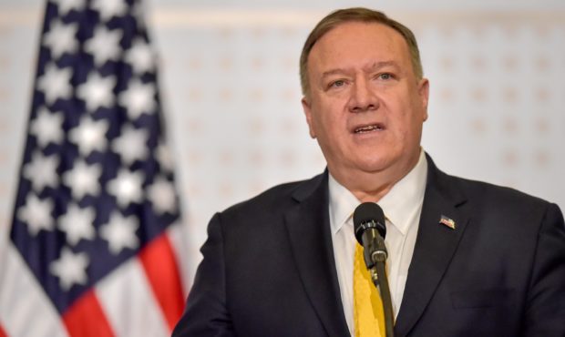 US Secretary of State Mike Pompeo speaks during the III Hemispheric Ministerial Conference of Fight...
