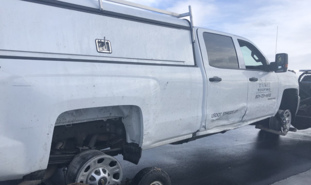 West Valley City Police had to spike the tires of a stolen truck twice before apprehending the susp...