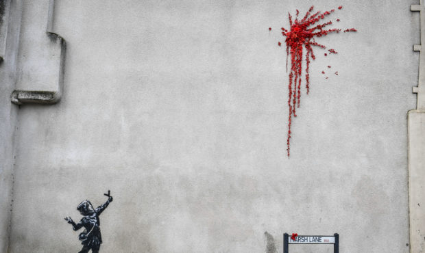 Banksy artwork defaced...
