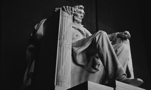 The statue of Abraham Lincoln, 16th President of the United States, by sculptor Daniel Chester Fren...