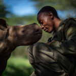 This shot of a ranger and a young rhino in Kenya was also shortlisted.