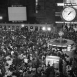FILE - In this April 17, 1970 file photo, crowds watch a television screen in New York's Grand Central Station waiting for the safe arrival of the Apollo 13 astronauts in the Pacific Ocean. (AP Photo/J. Spencer Jones)