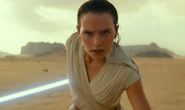 This image released by Disney/Lucasfilm shows Daisy Ridley as Rey in a scene from "Star Wars: The R...