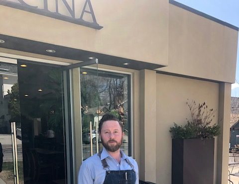 Joey Ferran, head chef at Cucina Wine Bar in Salt Lake City, stands outside the restaurant. With CO...