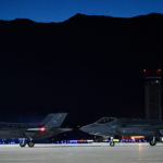 F-35A Lightning II await to taxi at Hill Air Force Base, Utah, May 20, 2020. Airmen from the 388th and 419th Fighter Wings have deployed F-35As into combat three times in 12 months. The group of deployed Airmen is made of pilots for the active duty 421st Fighter Squadron and the Reserve 466th Fighter Squadron, as well as active duty and Reserve Airmen in the 421st Aircraft Maintenance Unit. (U.S. Air Force photo by R. Nial Bradshaw)