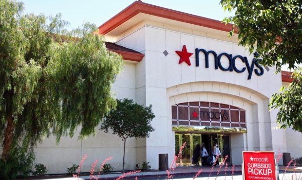 SANTA CLARITA, CALIFORNIA - MAY 21: Macy's at Valencia Town Center Mall opens for curbside pickup s...
