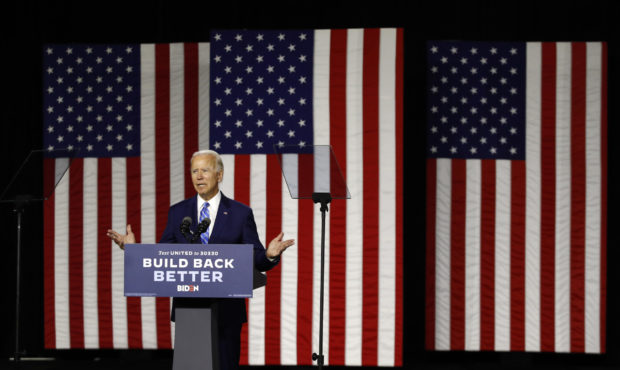 Democratic presidential candidate, former Vice President Joe Biden speaks during a campaign event, ...