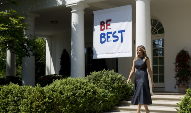 FILE - In this May 7, 2019 file photo, first lady Melania Trump arrives for a one year anniversary ...