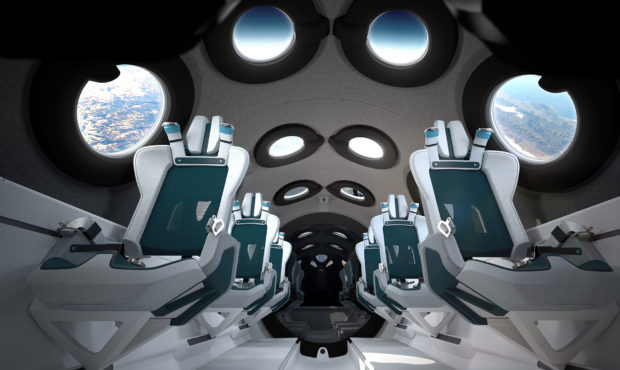 Virgin Galactic Spaceship Cabin Interior Photo courtesy - Virgin Galactic...