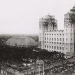 A crowd of 30,000 people gathered to witness the laying of the capstone of the Salt Lake Temple on April 6, 1892. | Intellectual Reserve,
