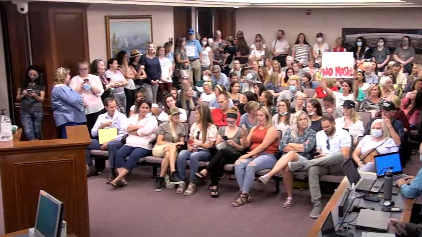 Anti-mask crowd fills Utah County Commission meeting on mask mandate,  meeting abruptly called off