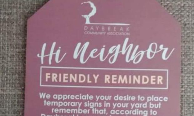 Daybreak community signs...