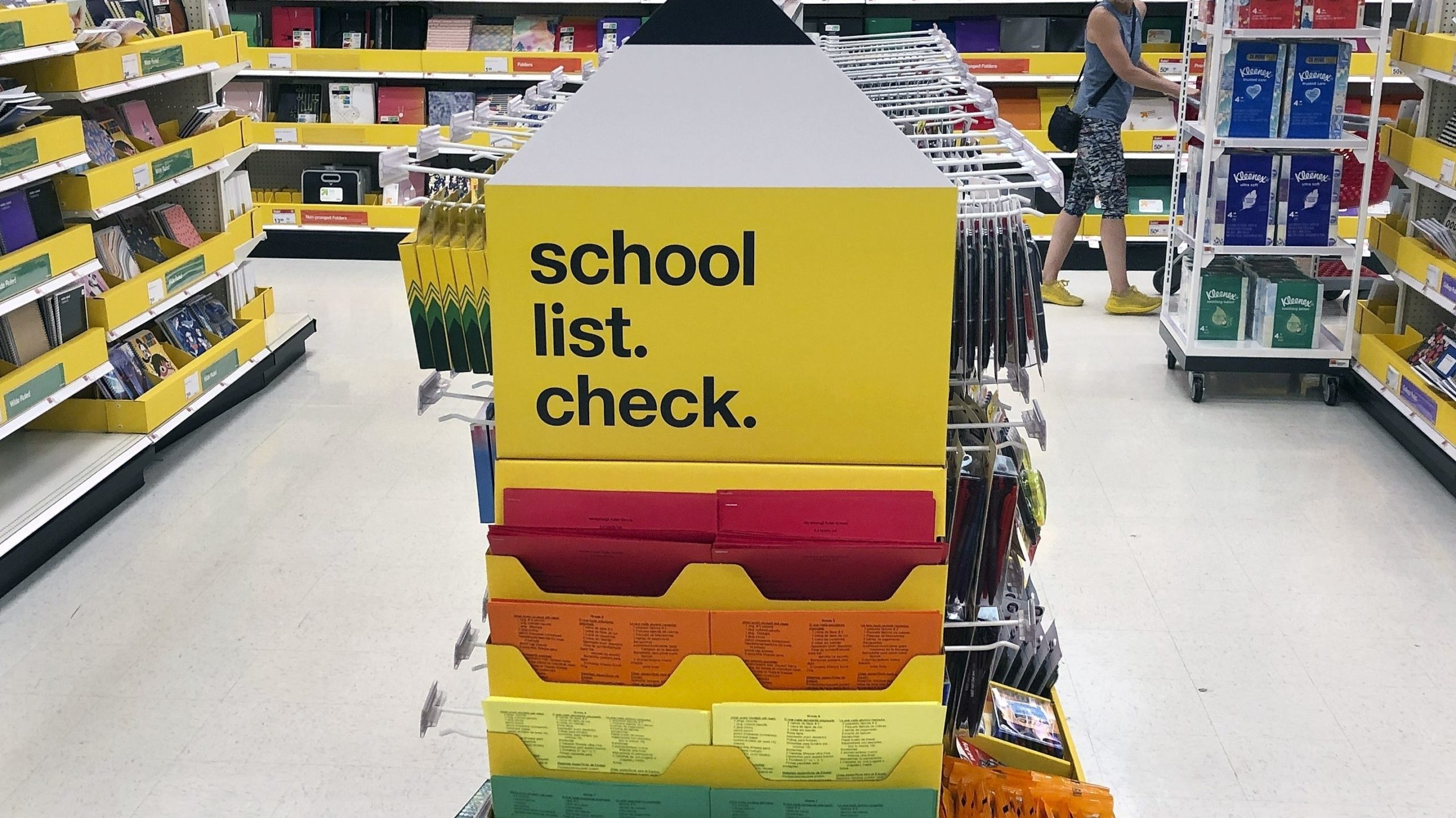 Back-to-school shopping display is pictured....