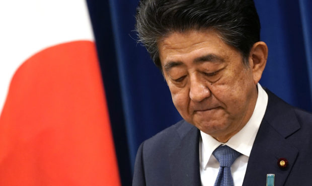 Japanese Prime Minister Shinzo Abe speaks during a press conference at the prime minister official ...