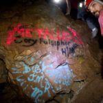 Officials with the Bureau of Land Management remove graffiti in Bloomington Cave. They say if you find graffiti to contact the authorities in that area. "Well intentioned people who attempt to remove graffiti can cause permanent damage to cultural and archeological sites, and removing graffiti yourself is tampering with a crime scene that can hamper an investigation."  (BLM, August 14, 2020) 