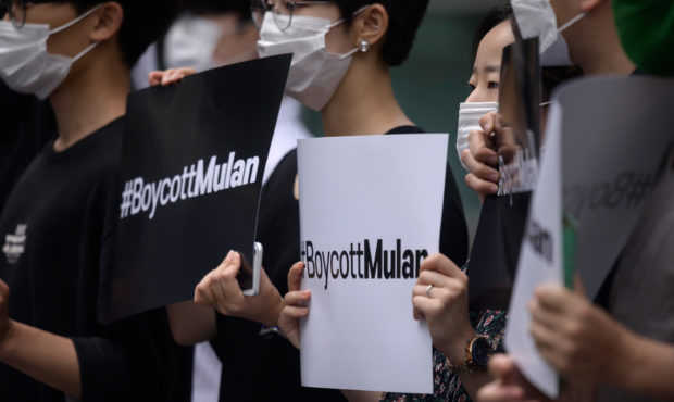 Pro-democracy activists are again calling on people to boycott 'Mulan'...