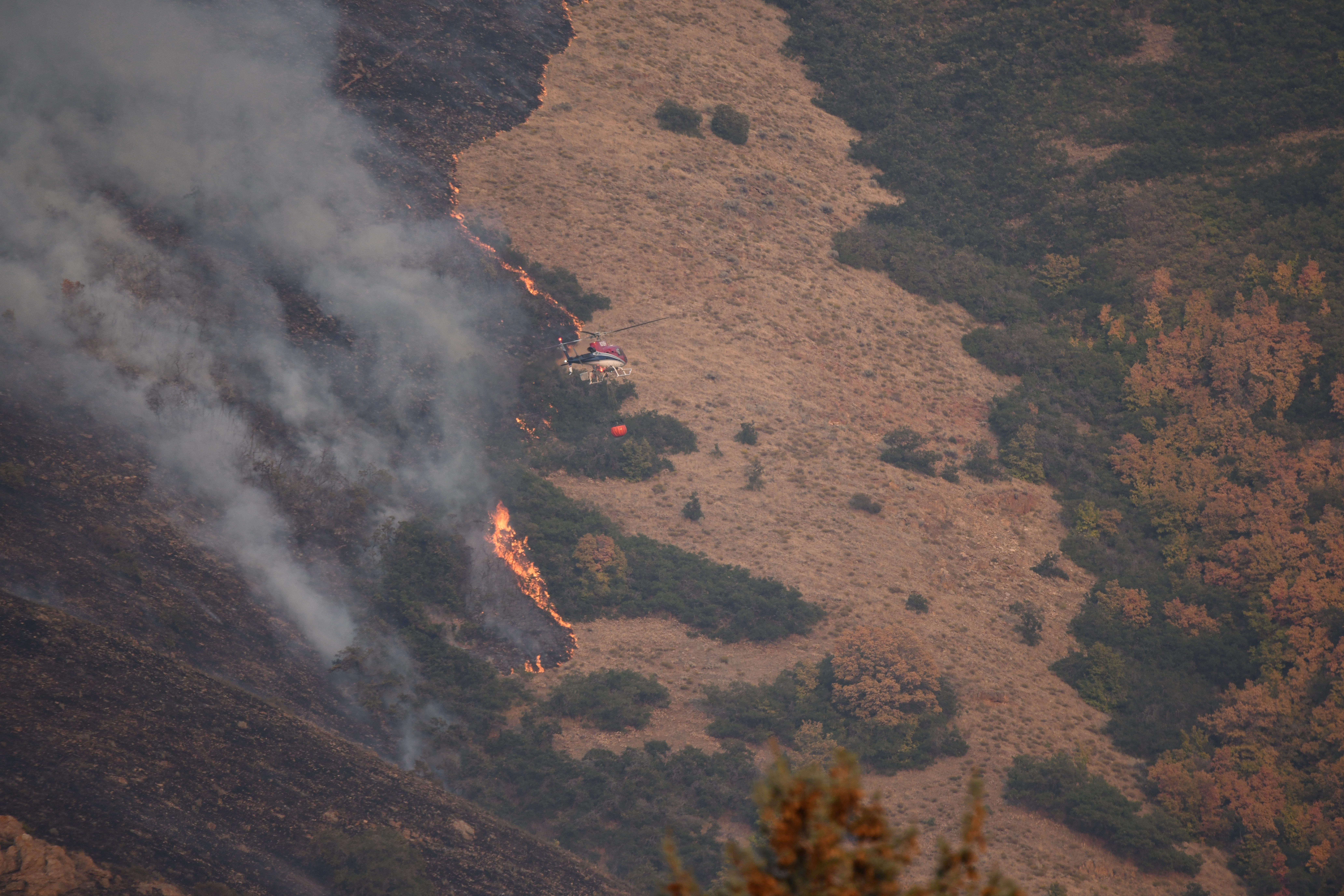 The Ether Hollow Fire, burning near Mapleton, forced evacuations on Monday, Sept. 7, 2020. Photo: Jim Miller