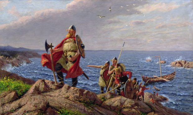 'Leif Erikson Discovers America' by Hans Dahl (1849-1937) 

Wikimedia Commons...