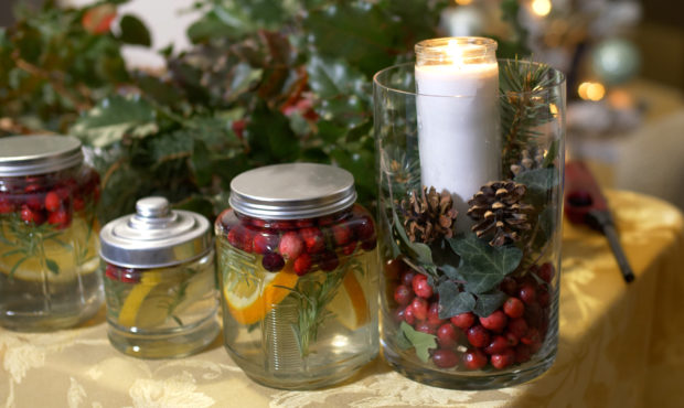 decorating with fresh cranberries...