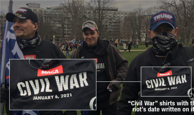 Civil War signs at US Capitol protest...
