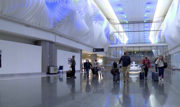 Travelers at Salt Lake City International Airport. (KSL-TV)...
