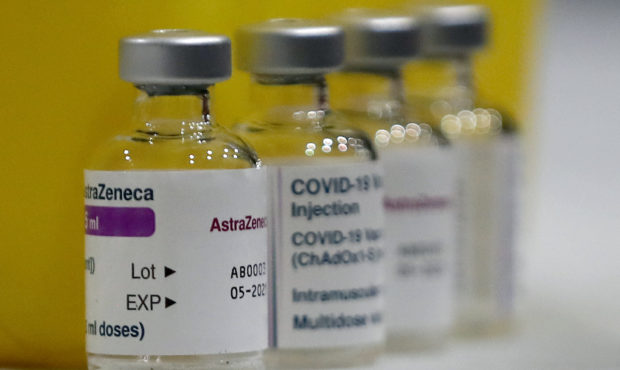 AstraZeneca vaccine is ready to be used at a homeless shelter in Romford, east London, Wednesday, F...