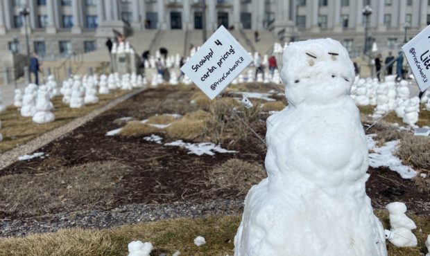600 snowpeople Utah climate protest...