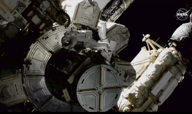 Spacewalkers take extra safety precautions for toxic ammonia...