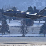 Capt. Kristin “Beo” Wolfe, F-35A Lightning II Demonstration Team pilot and commander, lifts off the runway and retracts the landing gear to begin a practice demonstration at Hill Air Force Base, Utah, Mar. 23, 2021. The demonstration team is part of Air Combat Command and is assigned to the 388th Fighter Wing at Hill AFB. Capt. Wolfe grew up a military child as the daughter of retired Col. Jon Wolfe and has flown the T-6 Texan II, T-38 Talon, F-22 Raptor and now the F-35A Lightning II.  (U.S. Air Force photo by Alex R. Lloyd)