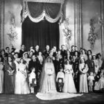 FILE - In this Nov. 20, 1947 file photo, Princess Elizabeth and her husband the Duke of Edinburgh pose with royal guests after their wedding, at Buckingham Palace in London, England. Buckingham Palace says Prince Philip, husband of Queen Elizabeth II, has died aged 99. (AP Photo/File)