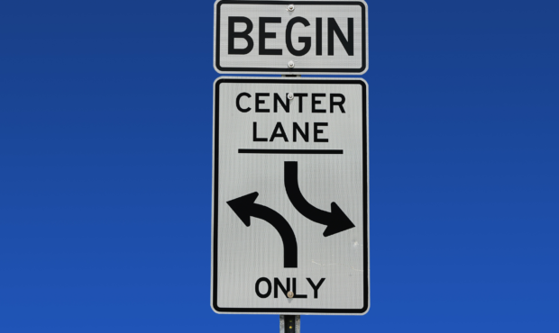 political center road sign...