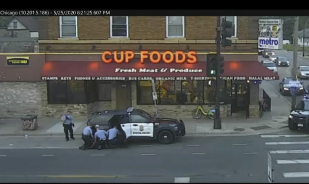 In this May 25, 2020 file image from surveillance video, Minneapolis police Officers from left, Tou...