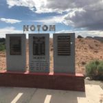 The homes of Notom, outside of Capitol Reef National Park, have long since vanished, but this monument marks the spot where a number of families lived in the late 1800s. Photo: Becky Bruce