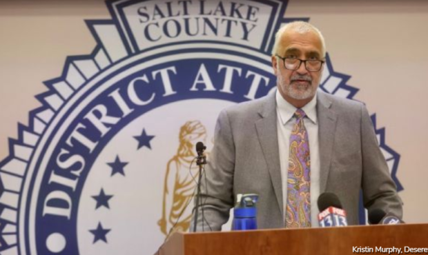 Salt Lake County District Attorney Sim Gill speaking to media on May 20, 2021. (PHOTO: Kristin Murp...