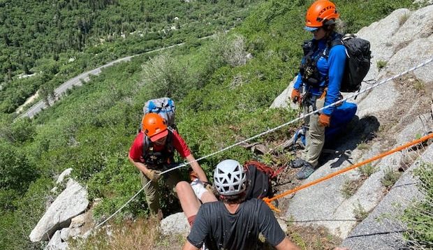 climber rescued Little Cottonwood Canhyon...