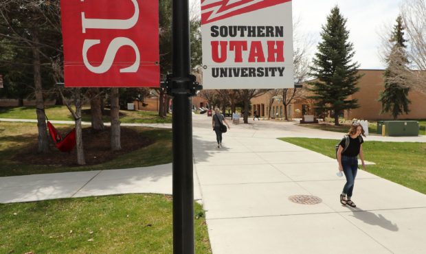 students walk on SUU campus, which got a terrorist threat from a former lecturer who has now been s...