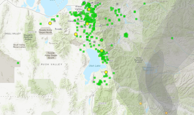 wildfire smoke map shows air quality conditions...