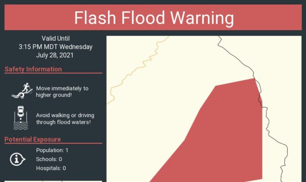 Flash flood warning in Cache County, Utah. (NWS)...