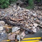 Rocks and mud covered parts of the road through Big Cottonwood Canyon. Photo: Unified Police Department of Greater Salt Lake