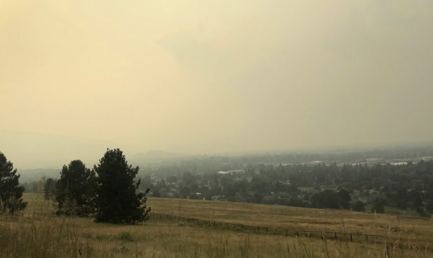 Smoke that has traveled from wildfires in Montana and the Western U.S., covers the Missoula Valley ...