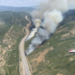 FILE: Smoke from the fire in Parleys Canyon in August, 2021. (Utah Fire Info)