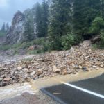 A rockslide forced the temporary closure of Big Cottonwood Canyon and left drivers stranded on either side of Guardsman Pass. Photo: Unified Fire Authority